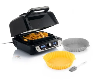 InnovaGoods Siliconen mandjes set met borstel voor airfryer