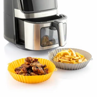 InnovaGoods Siliconen mandjes set met borstel voor airfryer