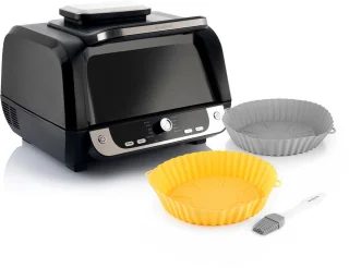 InnovaGoods Siliconen mandjes set met borstel voor airfryer