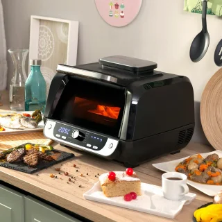 InnovaGoods Siliconen mandjes set met borstel voor airfryer