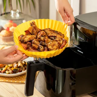 InnovaGoods Siliconen mandjes set met borstel voor airfryer