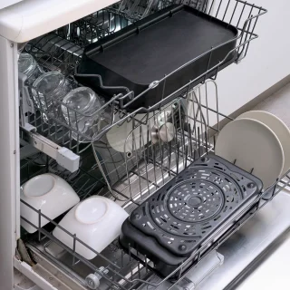 InnovaGoods Siliconen mandjes set met borstel voor airfryer