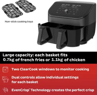 Instant Vortex Plus Dual ClearCook Airfryer 7,6L Zwart