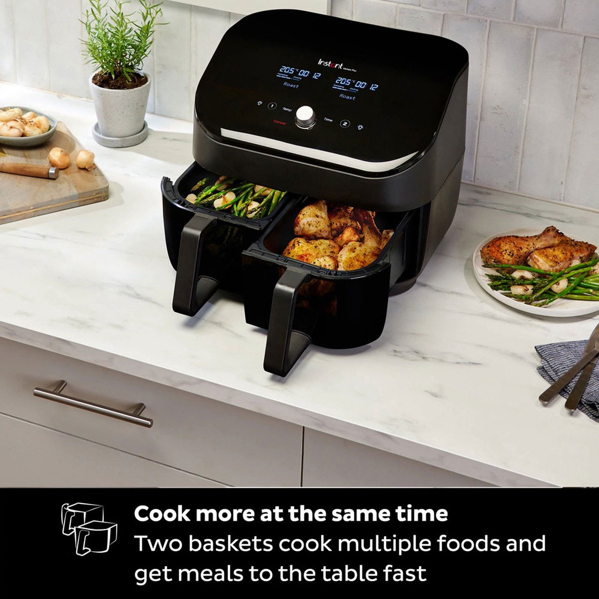 Instant Vortex Plus Dual ClearCook Airfryer 7,6L Zwart