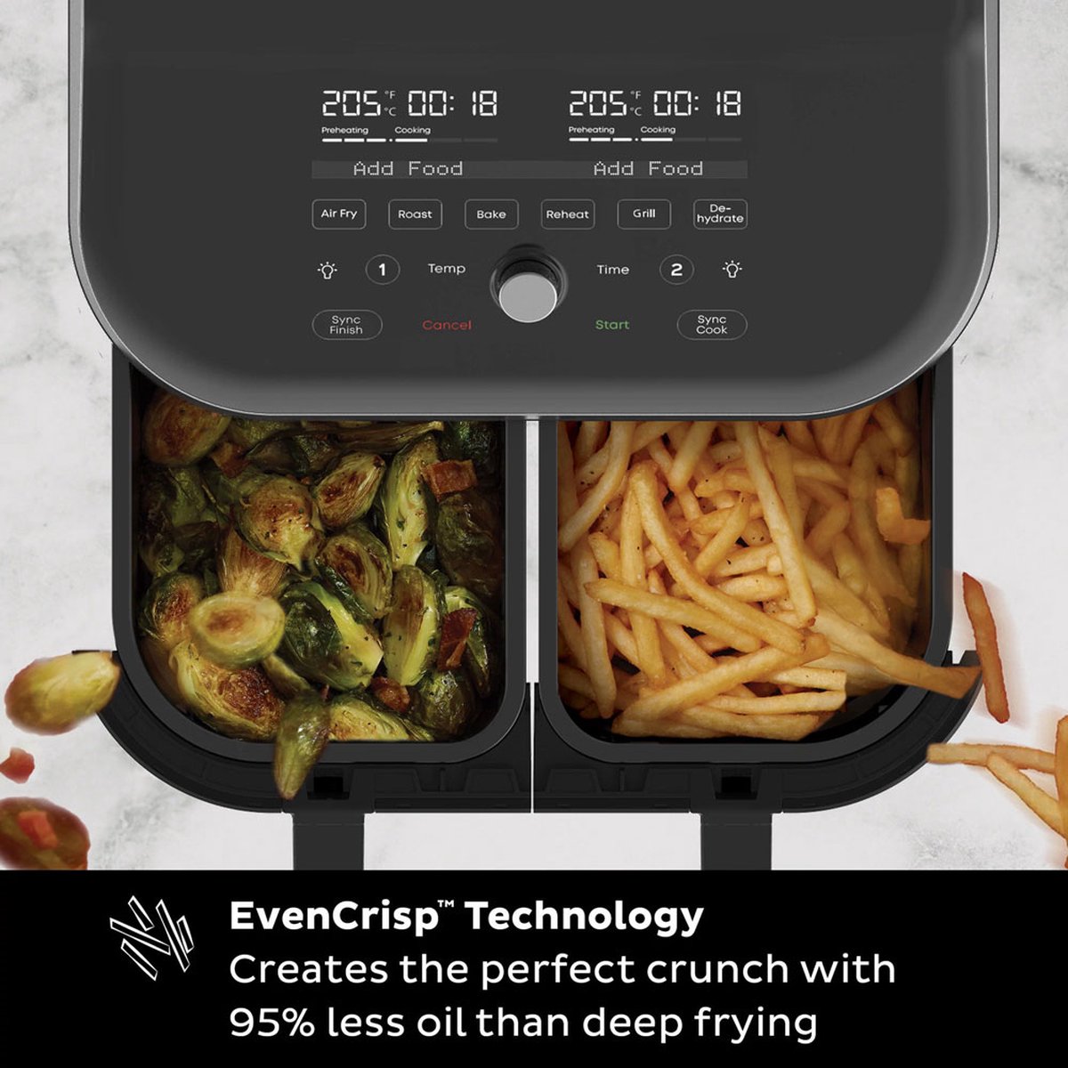 Instant Vortex Plus Dual ClearCook Airfryer 7,6L Zwart