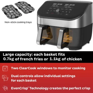 Instant Vortex Plus Dual ClearCook RVS 7,6L
