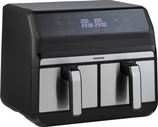 Inventum GF800HLD Dubbele Airfryer 2x4L Zwart/RVS
