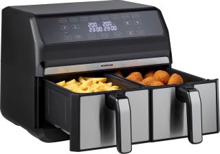 Inventum GF800HLD Dubbele Airfryer 2x4L Zwart/RVS