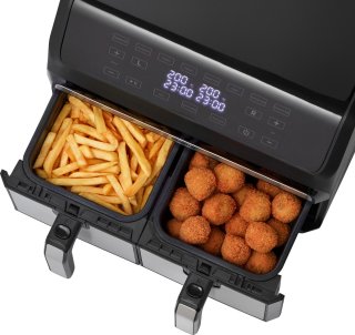 Inventum GF800HLD Dubbele Airfryer 2x4L Zwart/RVS