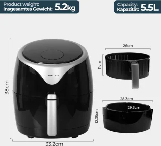 Jago Airfryer XXL 5.5L Zwart