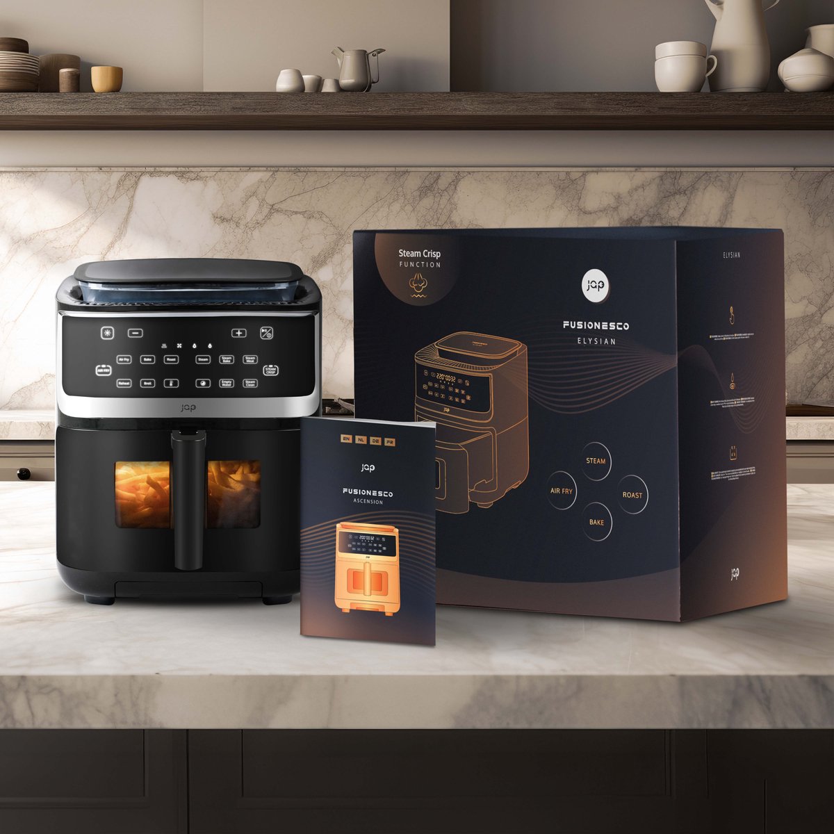 Wat vinden we goed aan de JAP Appliances Elysian XXXL Airfryer & Stoomoven 7L vrijstaand