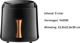 Jemaison Airfryer 8L Touchscreen Zwart