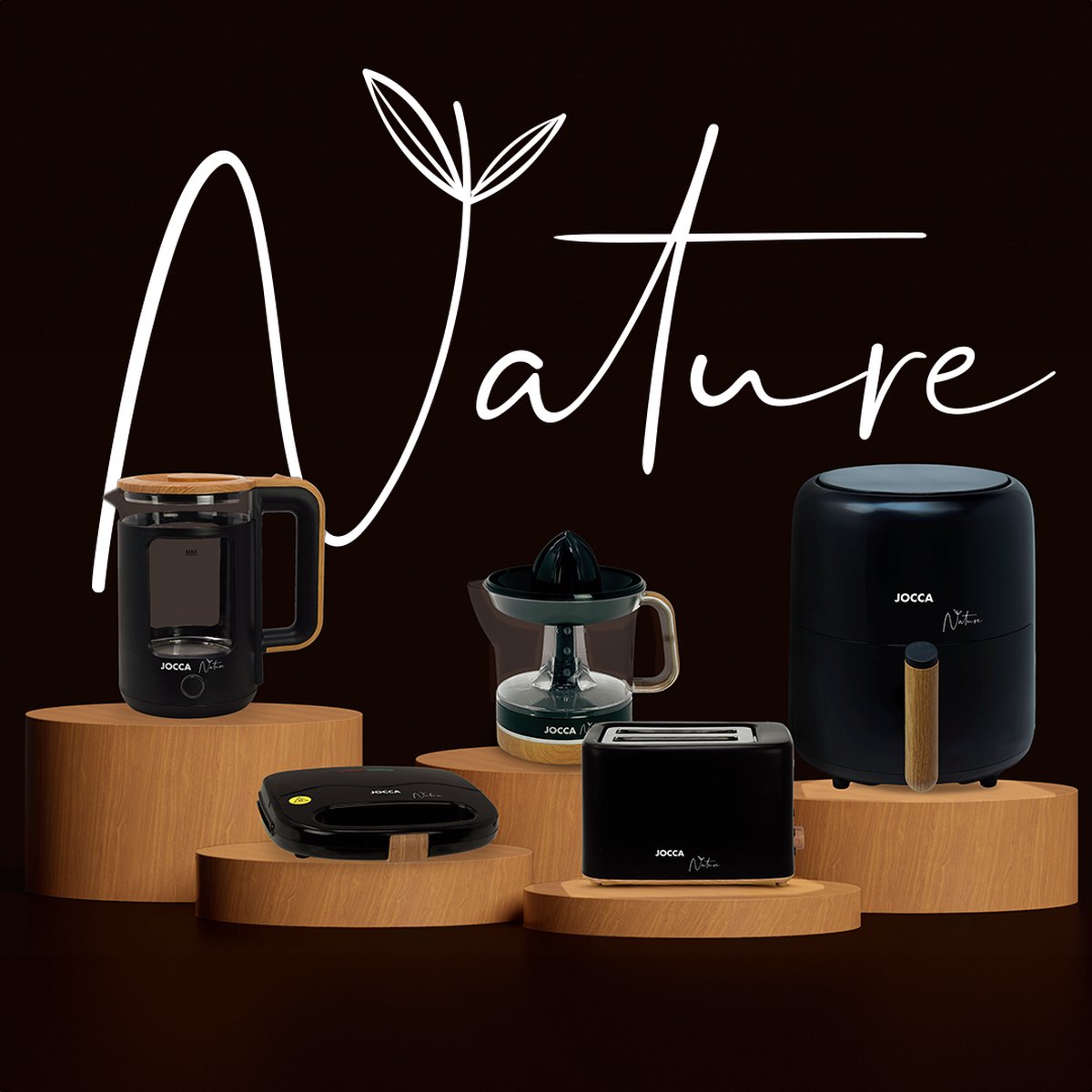 Jocca Nature Airfryer 3.8L Bamboe/Zwart 2187N