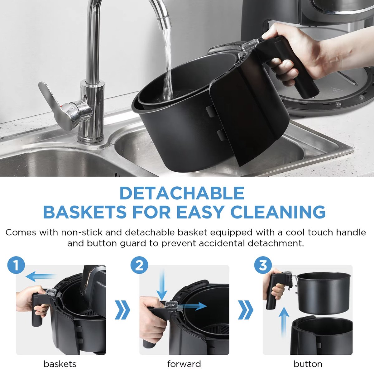 J&R Airfryer Heteluchtfriteuse Zwart