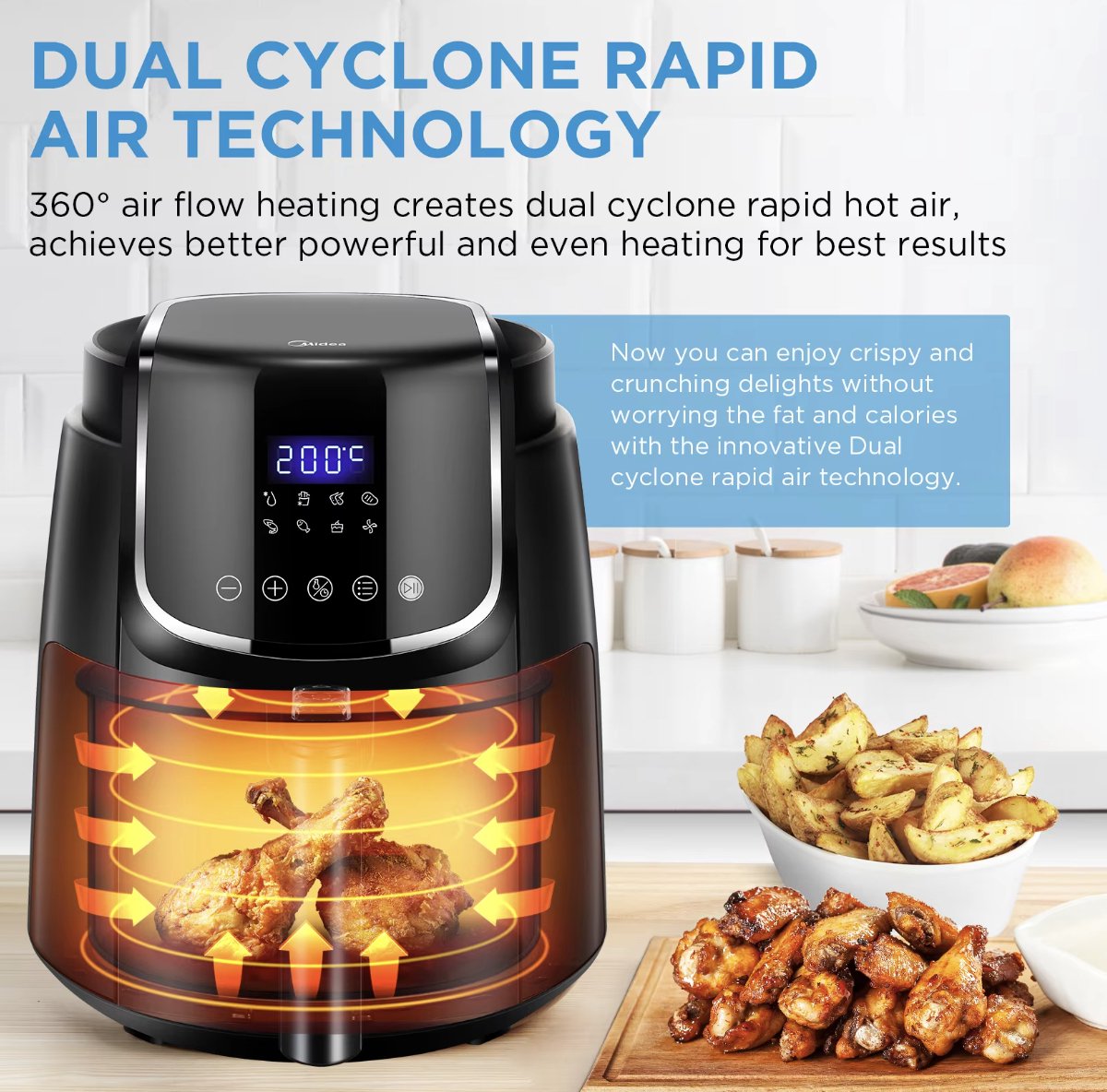 J&R Airfryer Heteluchtfriteuse Zwart