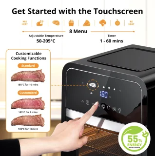 J&R Luchtfriteuse Airfryer 12L Zwart