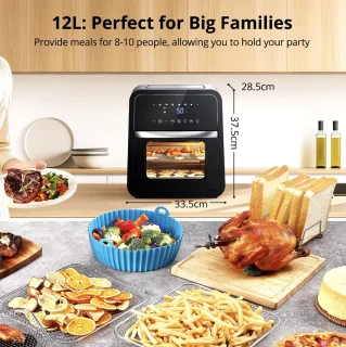 J&R Luchtfriteuse Airfryer 12L Zwart