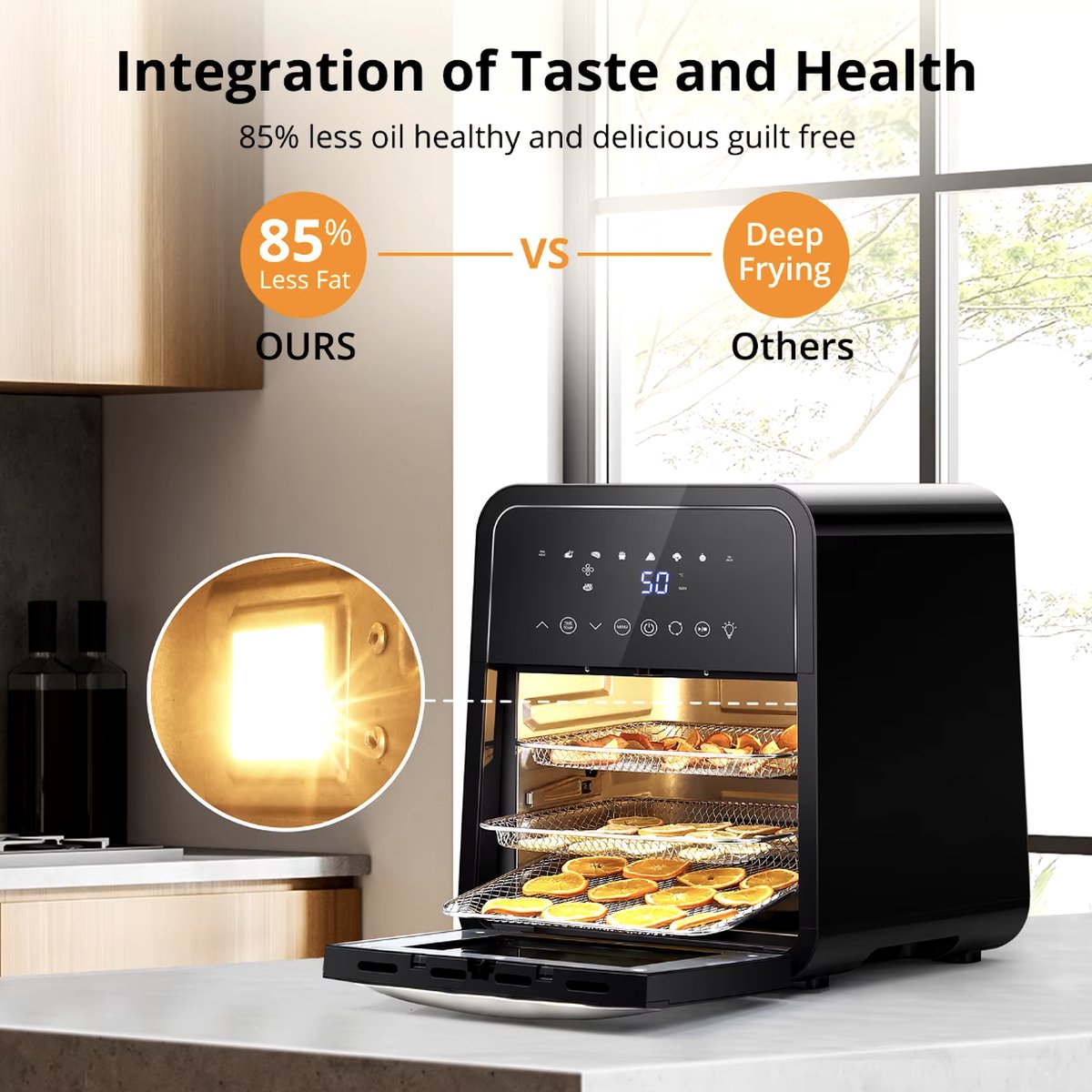 J&R Luchtfriteuse Airfryer 12L Zwart