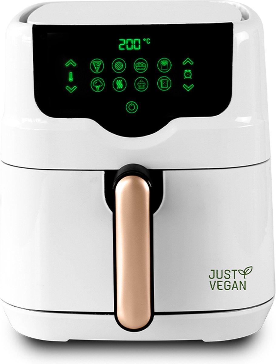 De Just Vegan Arifryer Heteluchtfriteuse Wit 200°C in één oogopslag