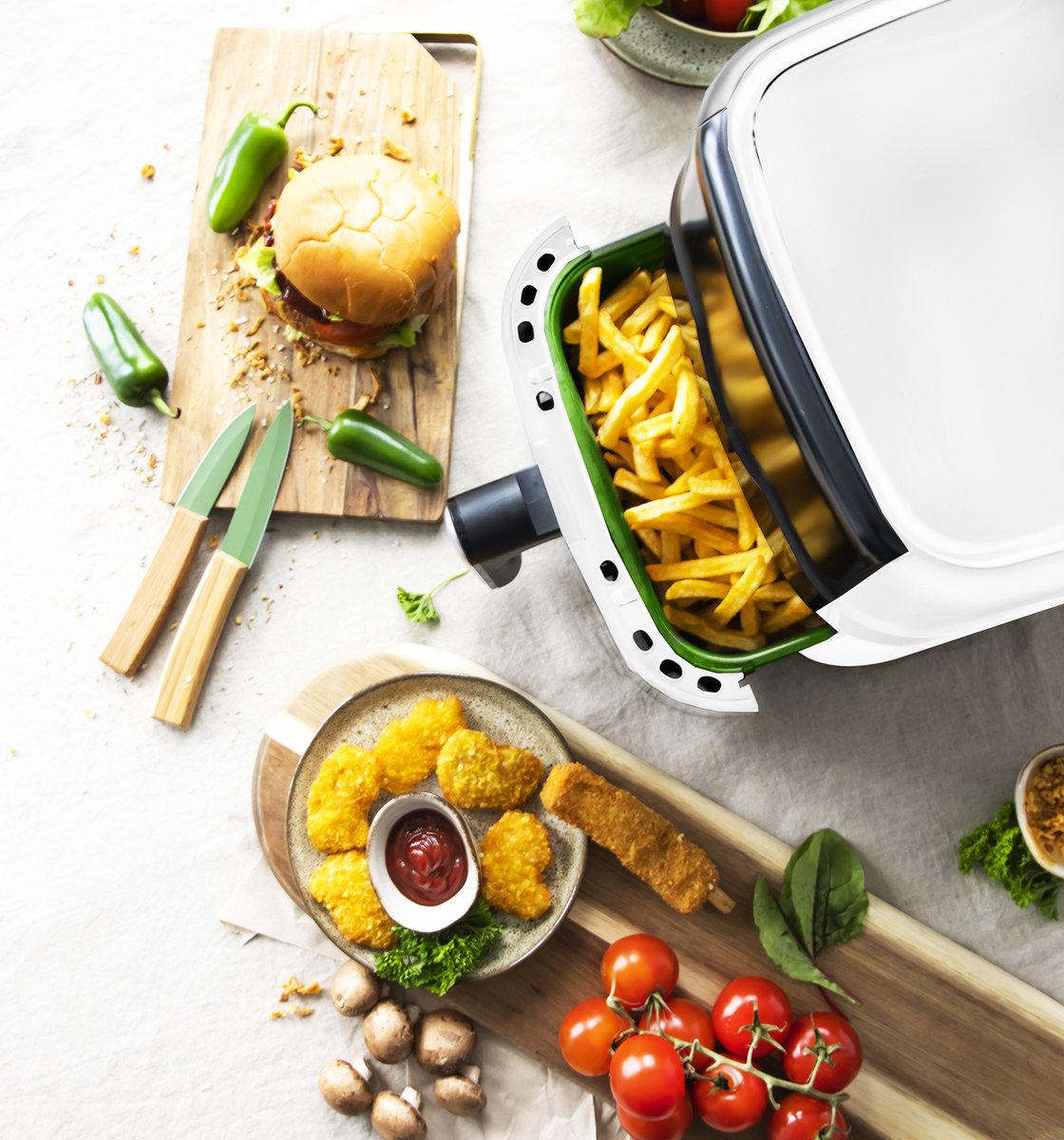 Wat vinden we goed aan de Just Vegan Arifryer Heteluchtfriteuse Wit 200°C
