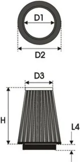 K2.65 universele filter conisch