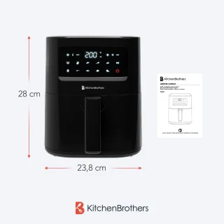 KitchenBrothers Airfryer 3,3L Zwart