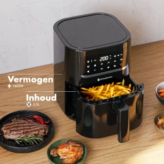 KitchenBrothers Airfryer 3,3L Zwart