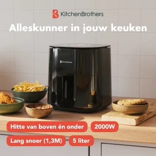 KitchenBrothers Airfryer XL 5L Zwart