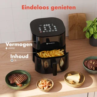 KitchenBrothers Airfryer XL 5L Zwart