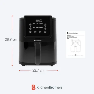 KitchenBrothers Airfryer XL 5L Zwart