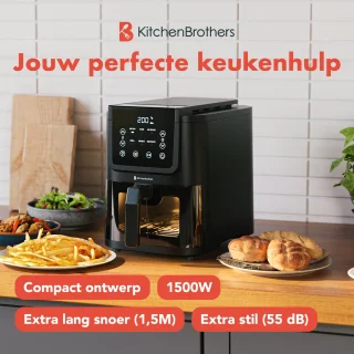 KitchenBrothers Airfryer XL 5L Zwart