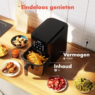 KitchenBrothers Airfryer XL 5L Zwart