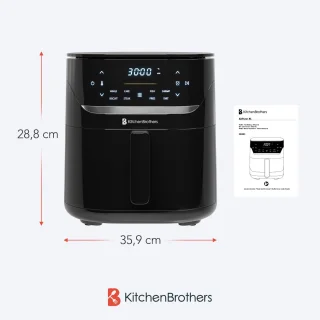 KitchenBrothers Airfryer XL 5L Zwart