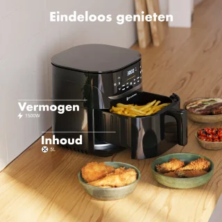KitchenBrothers Airfryer XL 5L Zwart