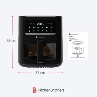 KitchenBrothers Airfryer XL 6L Zwart
