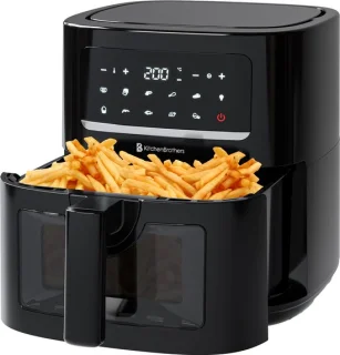 KitchenBrothers Airfryer XL 6L Zwart