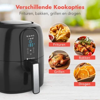 KitchenBrothers Airfryer XL 7,2L Zwart