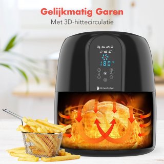 KitchenBrothers Airfryer XL 7,2L Zwart