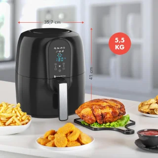 KitchenBrothers Airfryer XL 7,2L Zwart
