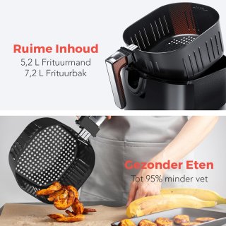 KitchenBrothers Airfryer XL 7,2L Zwart