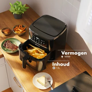 KitchenBrothers Airfryer XXL 7.5L Zwart