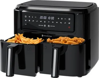 KitchenBrothers Airfryer XXL Dual Zone 9L Zwart