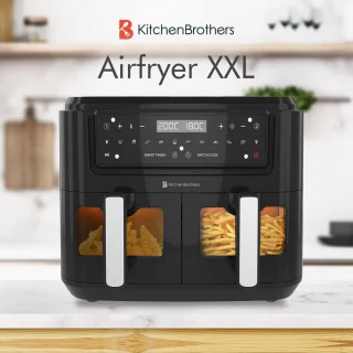 KitchenBrothers Dubbele Airfryer 9L Zwart