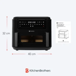KitchenBrothers Dubbele Airfryer XXL 9L Zwart