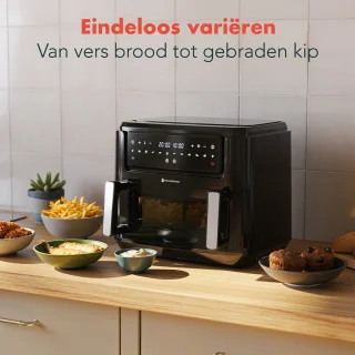 KitchenBrothers Dubbele Airfryer XXL 9L Zwart