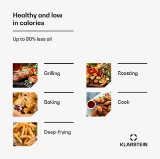 Klarstein Aerovital Deluxe Heteluchtfriteuse Zwart