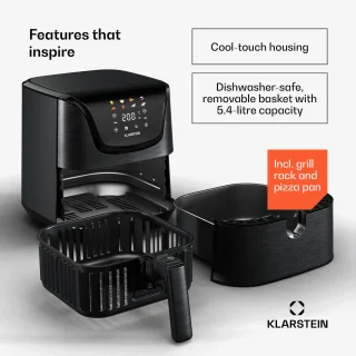 Klarstein Aerovital Deluxe Heteluchtfriteuse Zwart