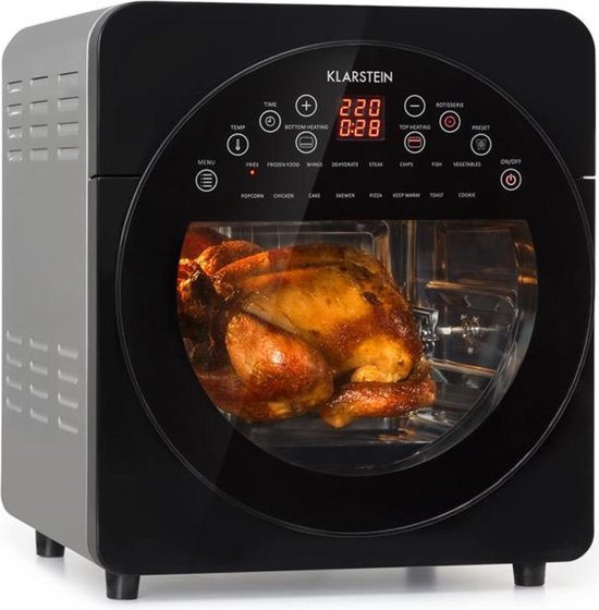 Klarstein AeroVital Easy Touch – XXL-airfryer met ovenfuncties en draaispies