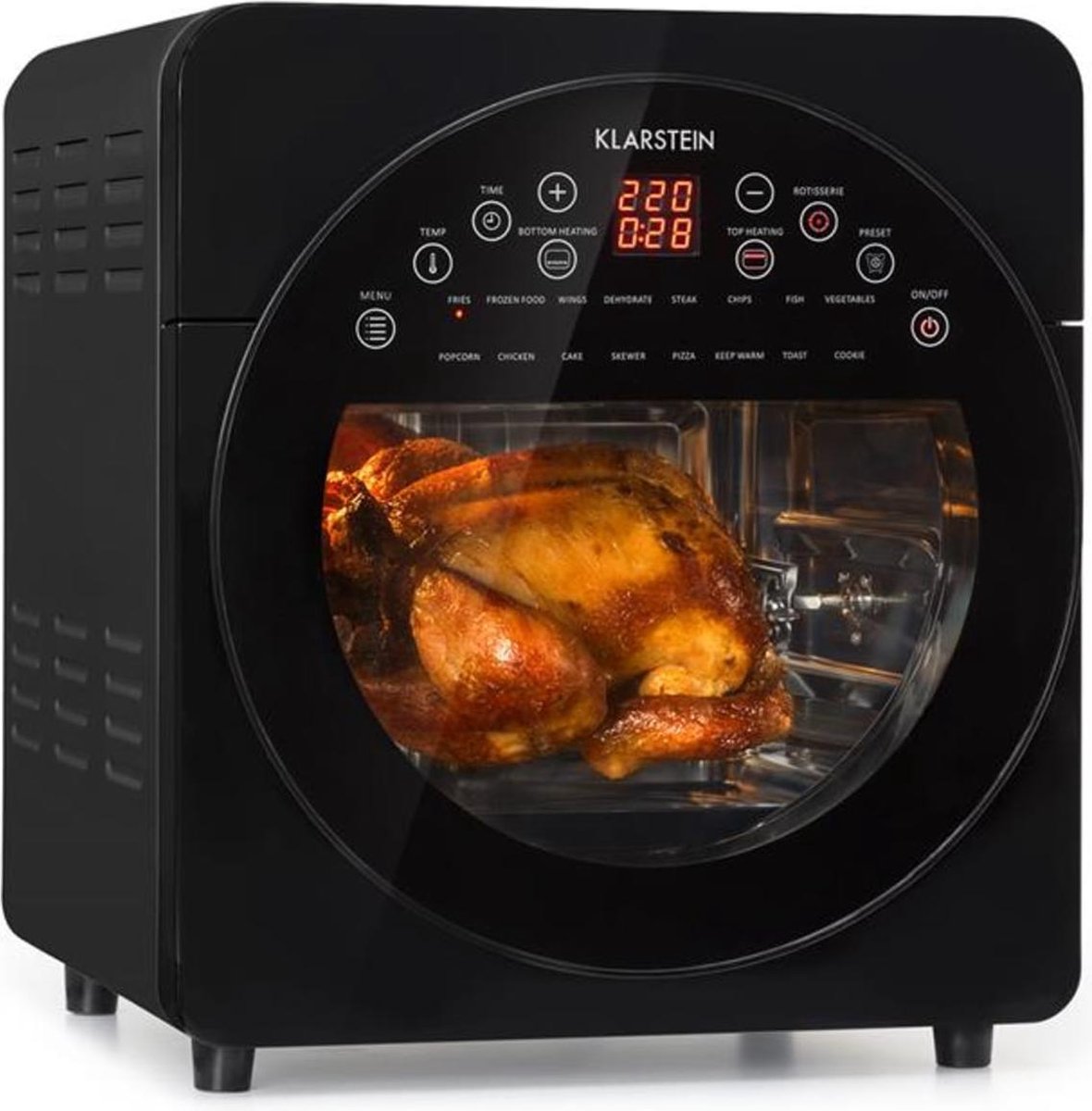 De Klarstein AeroVital easy touch heteluchtfriteuse zwart 14L in één oogopslag