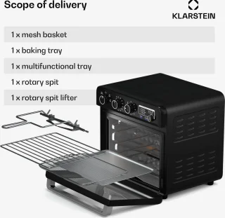 Klarstein Air Glaze Airfryer 2000W 34L Zwart